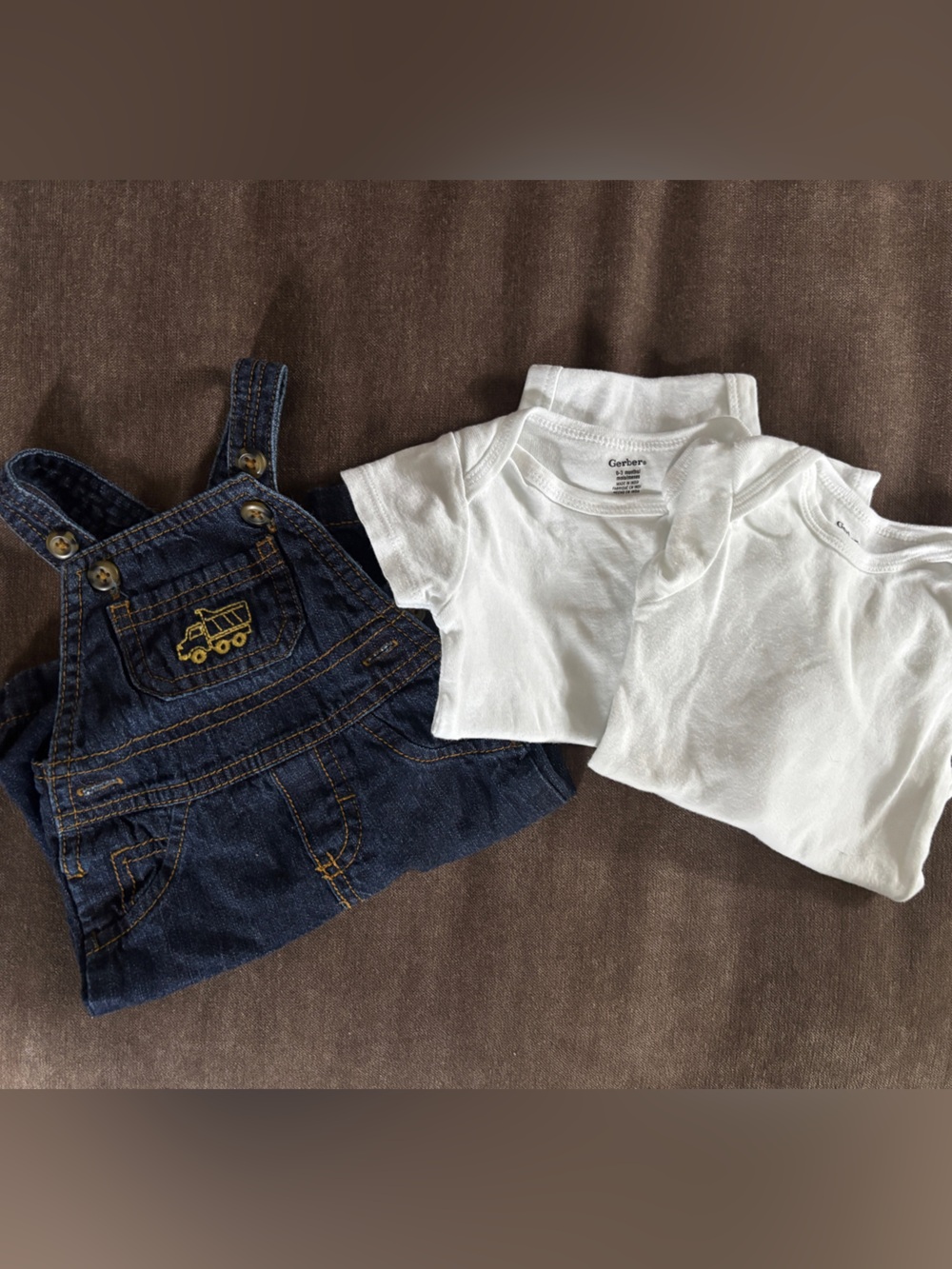 Carter's Newborn (0-3 month) Denim Overalls with Onesies